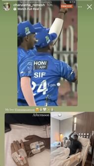 Charulatha Remesh's Instgram story (Image via Instagram-@charulatha_remesh)